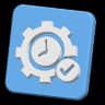 Gear and clock icon representing process automation and time management
